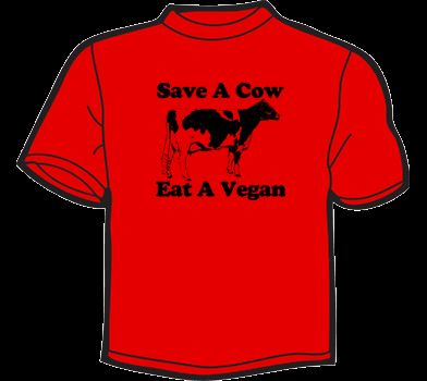 SAVE A COW EAT A VEGAN T Shirt funny vintage meat bacon  