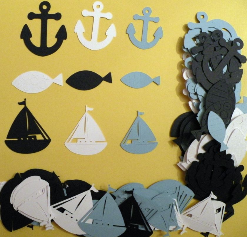 100 Nautical, Anchors, Sailboat, Fish Die cuts  