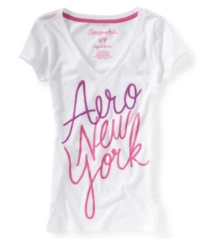 Aeropostale Girls Aero New York V Neck Graphic Tee XS SM MED LG 3 