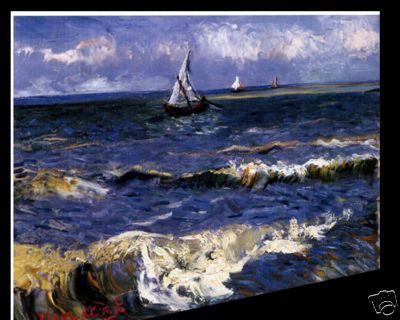 FOOT VAN GOGH SEASCAPE FINE ART CANVAS GICLEE REPRO  