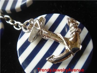 Nautica Boat Wheel Anchor beach Necklace Earrings  