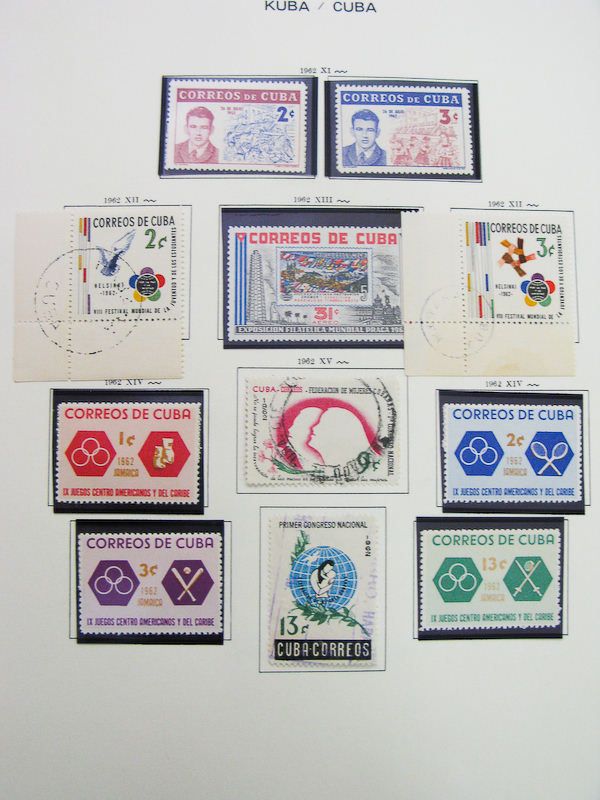 Cuba Stamps Early Collection In Schaubek Album  