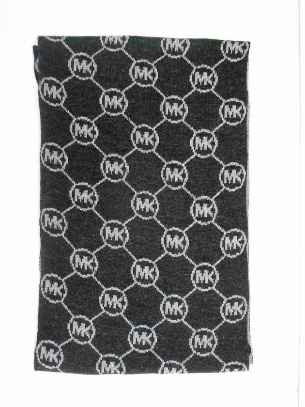 NEW MICHAEL KORS MULTI GREY SIGNATURE LOGO KNIT SCARF NWT 