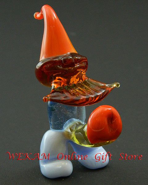 Glass Art Blown Figurine SEXY GNOME Murano Style # 3353  