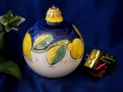 DERUTA ITALY Italian Pottery TUSCAN LEMONS CERAMIC Christmas Ornament 