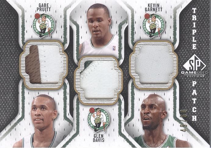   Gabe Pruitt Glen Davis Kevin Garnett Triple Patch Card 2 Color #49/60