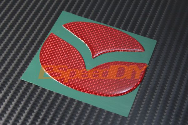 Mazda 2 3 RED CARBON FIBER TRUNK EMBLEM Insert Decals  