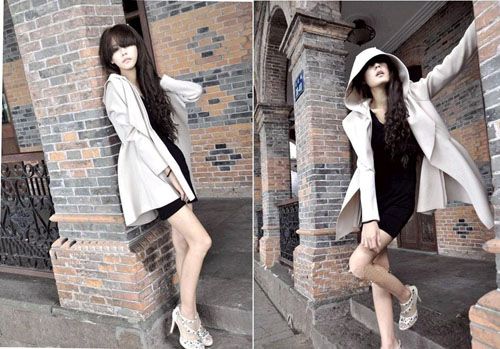 New Korea Hooded Womens Coat Trench Jacket Outerwear Dress Style Tops 