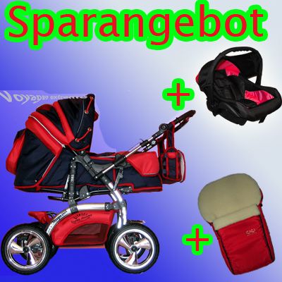 KOMBIKINDERWAGEN CITY VOYAGER +BABYSCHALE+LAMMFUßSACK  