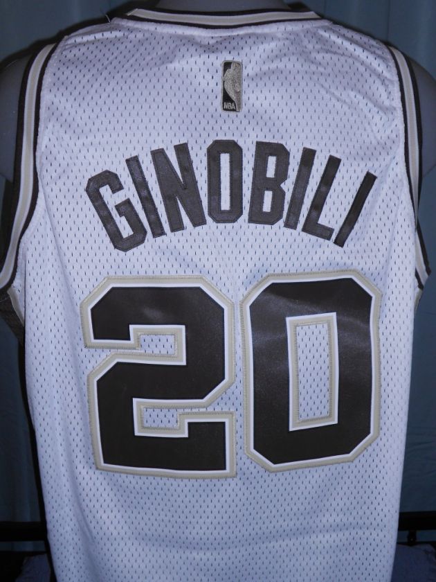 New Manu Ginobili San Antonio SPURS XLarge XL Adidas Swingman Sewn 