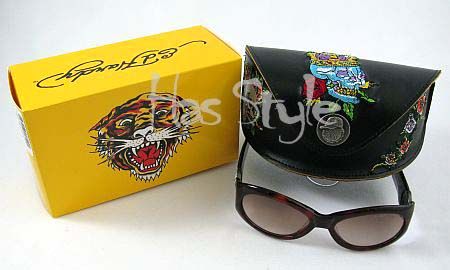 Ed Hardy Sunglasses king skull TORTOISE EHS 032 NIB  