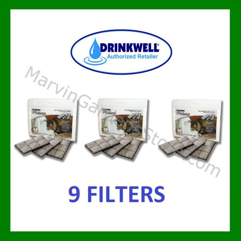 DRINKWELL PLATINUM REPLACEMENT FILTER 3x3pks =9 FILTERS  