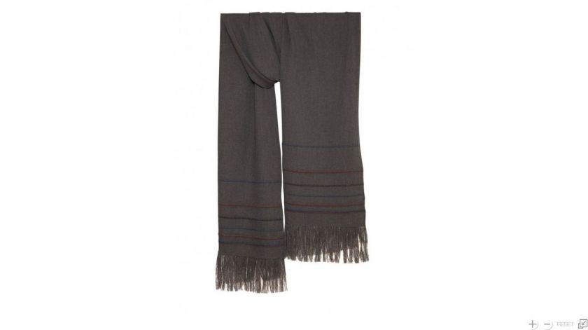 BALMAIN 11AW NWT BROWN TIBETAN FRINGED SCARF  