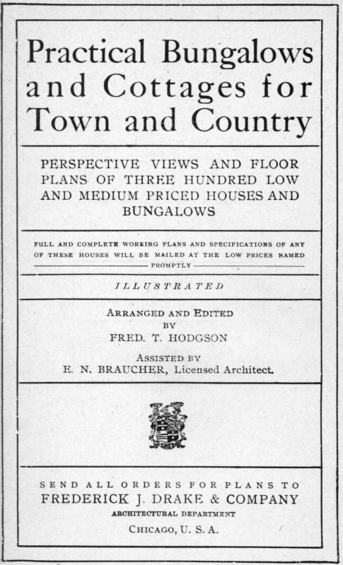 Hodgsons Practical Bungalows Cottages floor plans 1916  