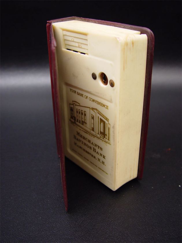 Vintage Book Shaped Advertising Still Bank Merchants  