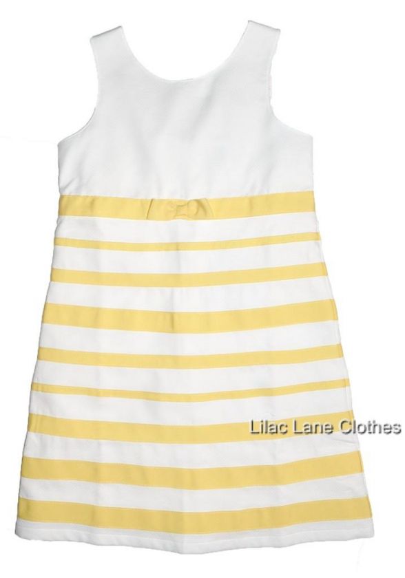 Gymboree Bee Chic Ivory Pique Yellow Ribbon Dress NWT 5 or 6  