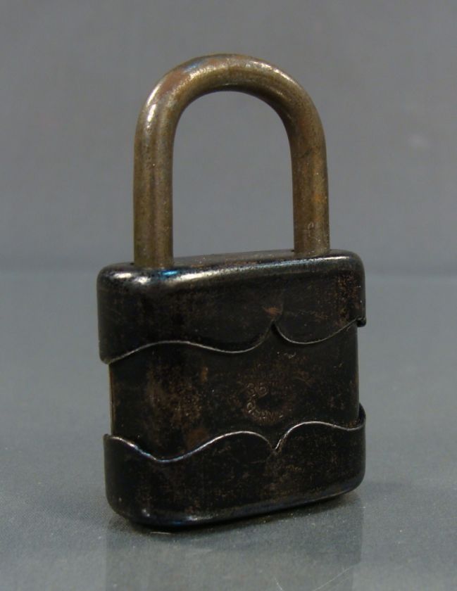 1940s ANTIQUE GERMAN STEEL JAIL CABINET LOCK PADLOCK  