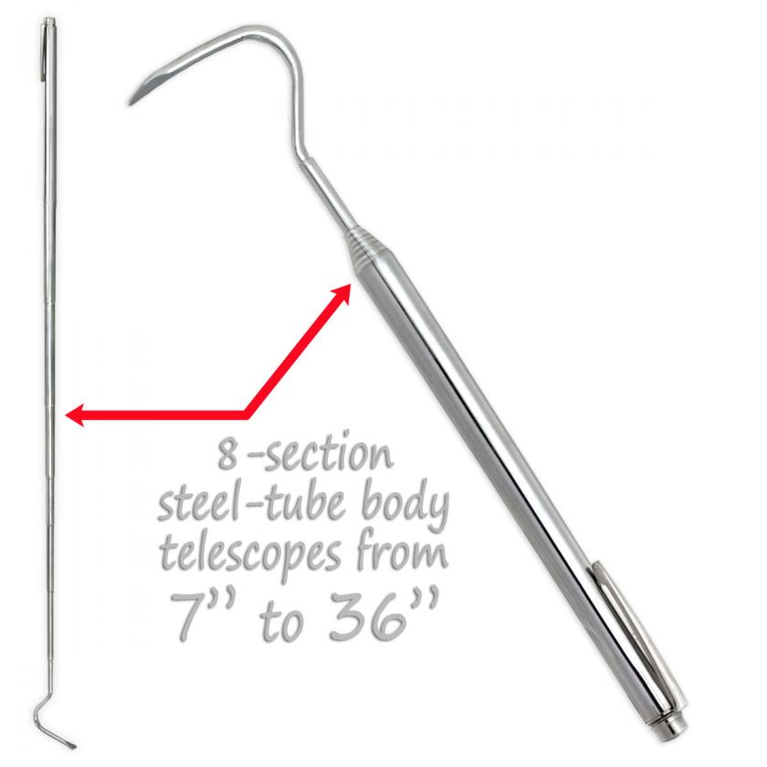 Unique Telescoping Hook Pocket Pick Up Tool Extends 36  