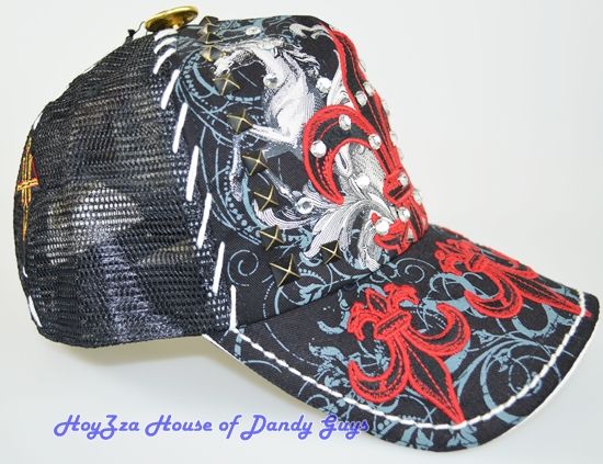 41(Four fortyone) Swarovski hat fleur de lis horse  