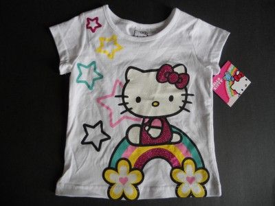 HELLO KITTY Girls 2t 3t 4t 5t SHIRT Top Rainbow  