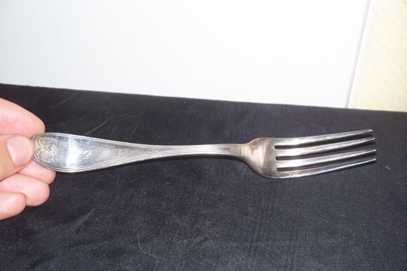 Antique 19th C Coin Silver Fork Biddle A1 12 GM Jones  