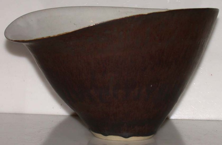 LUCIE RIE Studio Pottery Large Oval Bowl 10 1/8 L 6 T  