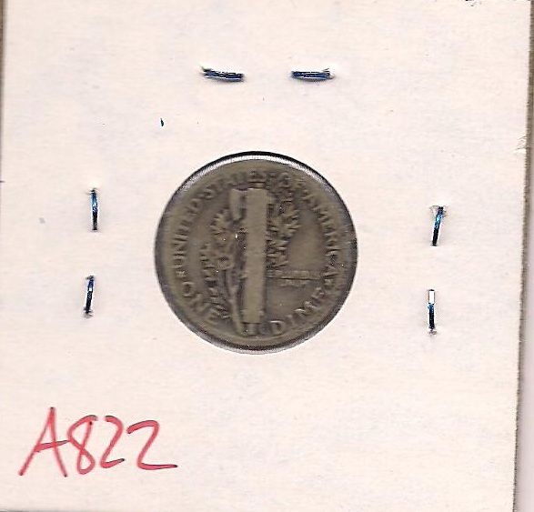 1921 Mercury Dime Ten Cent Very Fine A822  