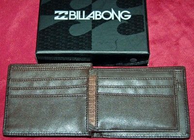 BILLABONG WALLET NEW LEATHER BROWN MENS SURF DECEP wood  