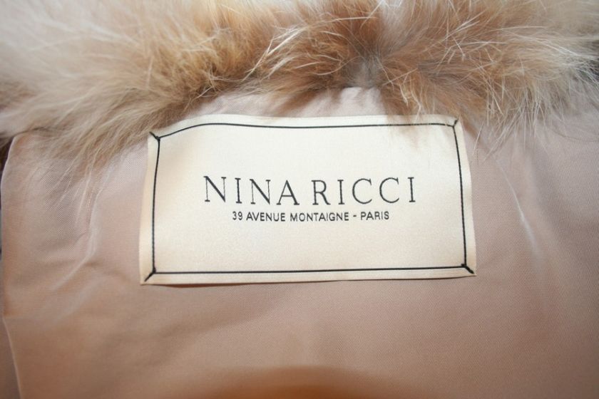 2011 Pre fall collection NWT $3,150 Nina Ricci Fox Fur Gilet Vest Sz 