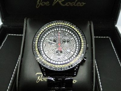 JOE RODEO/JOJO 2 ROW CANARY/BLACK DIAMOND WATCH 6.5 CT  