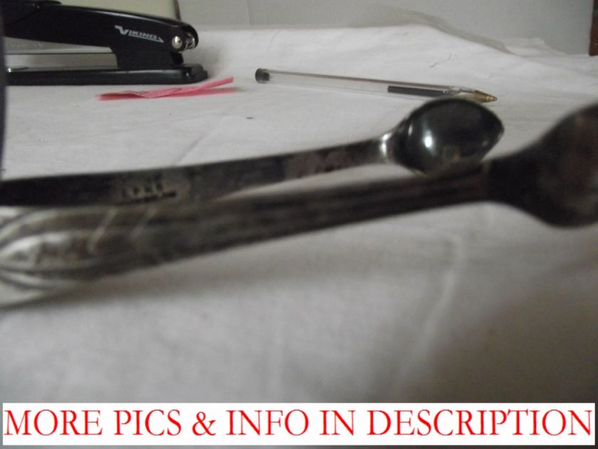 Pair of EPNS Sugar Tongs w Pattern on Each Arm. Made in England  