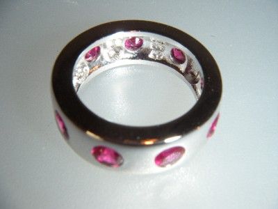   NEW CHARLES WINSTON STERLING SILVER RUBY RED BAND RING SZ 7  