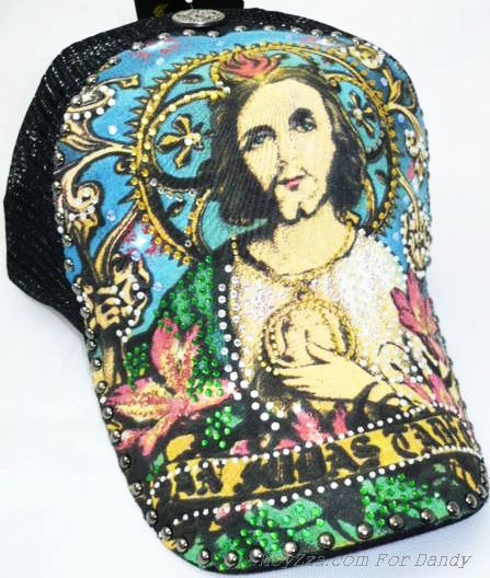 San Judas Tadeo Trucker Cap W/ Rhinestones Hat ADJ New  