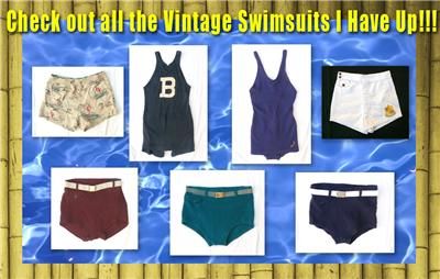 Vintage GANTNER WIKIES Mens Wool Swim Trunks Surf  