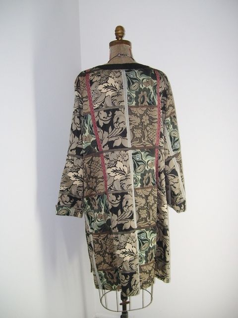 CITRON Santa Monica BROCADE PATCH Duster COAT JACKET kimono 2x  