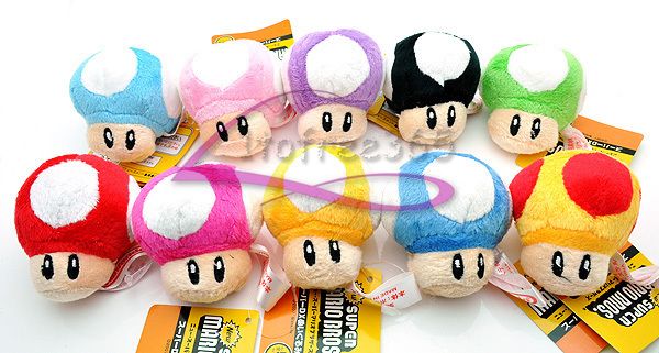 10PCS Color TOAD Super Mario Brother Plush Doll MW126  