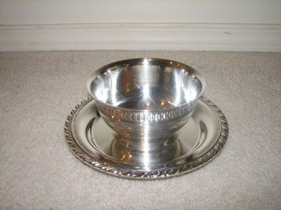 ROGERS SILVERPLATE BOWL WITH ATTACHED PLATE Dip  