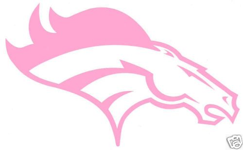 DENVER BRONCOS LADIES PINK AUTO CAR VINYL DECAL  