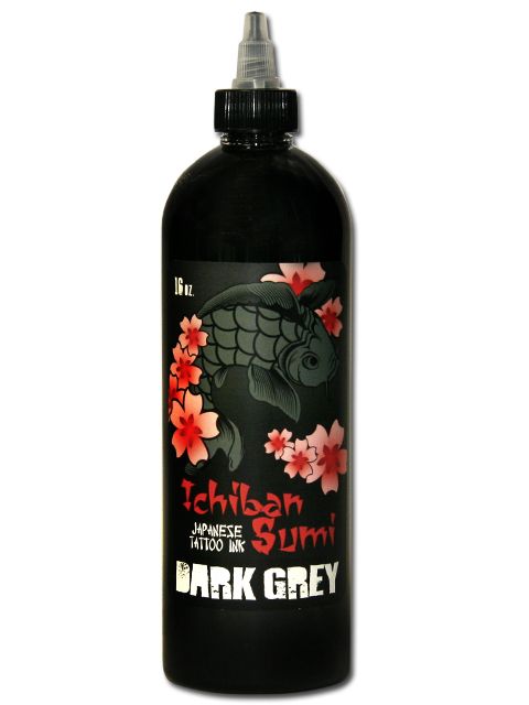 Ichiban Sumi Dark Grey Wash Shading Tattoo Ink 16 oz  