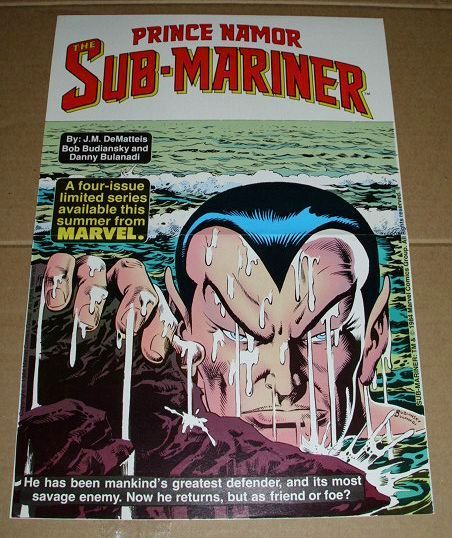 1984 NAMOR SUBMARINER 16 x 11 MARVEL COMIC UNIVERSE POSTER 1 SUB 