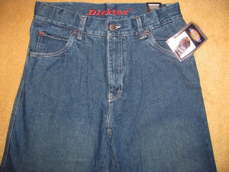 DICKIES Blue Adjust Waist Loose Straight Jeans NWT Older Boys Size 14 