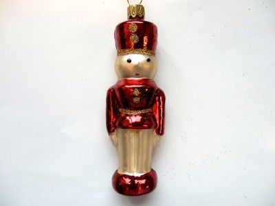 SM NUTCRACKER SOLDIER BURGUNDY GERMAN BLOWN GLASS CHRISTMAS TREE 