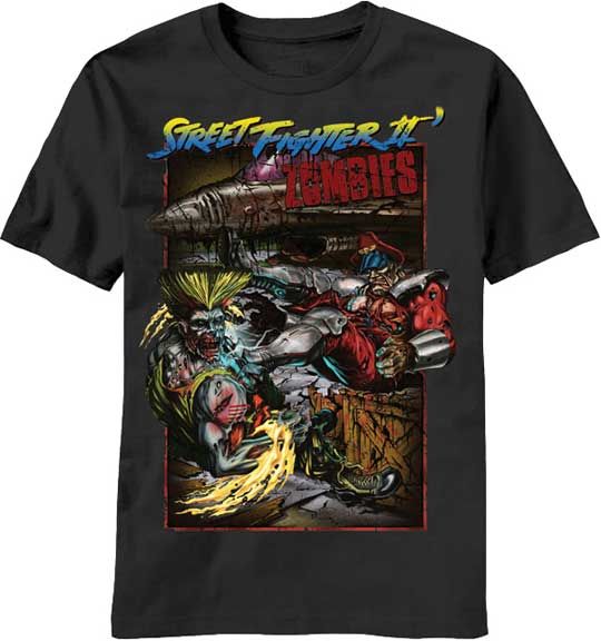 Shirt Tee STREET FIGHTER 2 NEW Zombie Fight (MEN) Blk  