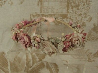   French Silk Flowers Headband for Jumeau, Bru, Steiner Bebe Doll  