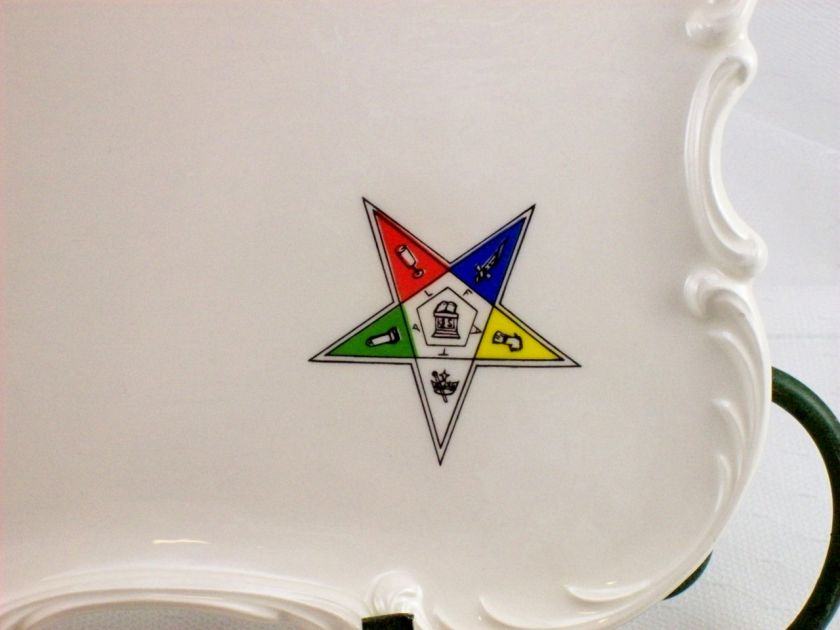 Lovely MASONIC Scalloped Ceramic Wall Platter  