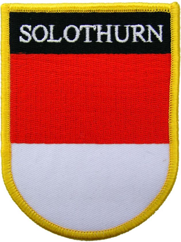 S02 SWISS SOLOTHURN FLAG SHIELD EMBROIDERED PATCH  