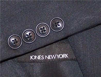 44R Jones New York SOLID DARK NAVY 100% WOOL sport coat suit blazer 