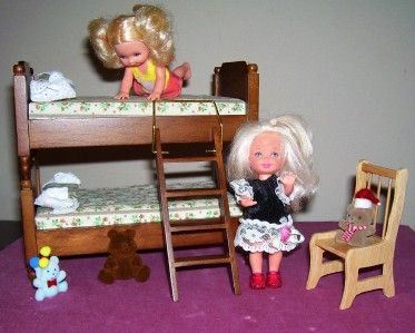 Fits Barbie Kelly Ellery Kish Chelsie Doll Sz Bunk Bed Furniture lot 