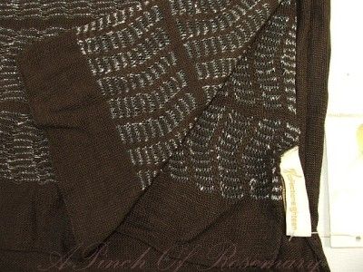 Collection 18 Eighteen Striped Metallic Thin Knit Shawl Scarf Silver 
