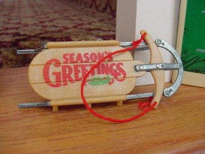 Dollhouse Size Snow SLED Hallmark Christmas Ornament Nostalgic Wood 